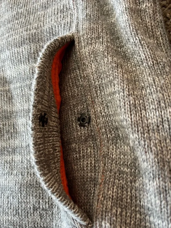 Women's Bench Zip Jacket - Gray with Orange Lining - Picture 5 of 6